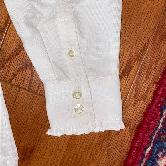 Lands End wht ruffle collar uniform shirt sz 6x - Picture 4 of 6
